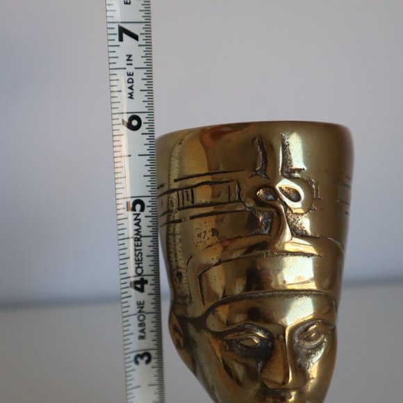 Vintage Brass Egyptian Pharaoh Head - Picture 14 of 16